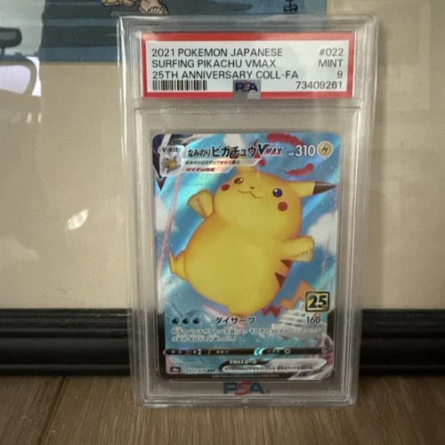 2021 Pokemon Celebrations Surfing Pikachu VMAX Full Art #009 Mint PSA 9 Card