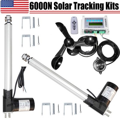 6000N Solar Tracking Tracker+2X16'' Linear Actuators+Controller+Wind Speed Sensor