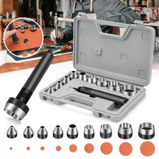 11Pcs Heavy Duty Leather Hollow Punch Tool Set 5- 32MM with Handle & Storage Box