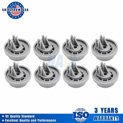 (8x) DD66-00023A Lower Dishrack Roller with Mounting Clip 2002711 PS4222532