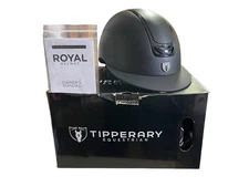 Tipperary Royal Helmet - Wide Brim - Matte Black / Gloss Black Trim Small