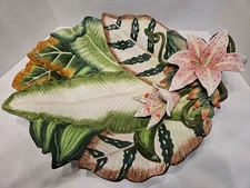 Fitz and Floyd Exotic Jungle Lily Bowl/Platter Large  -  RARE - BEAUTIFUL