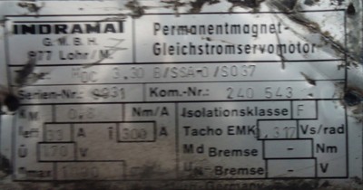 Indramat MDC 3.30 B/SSA-0/S037 Km=0.8Nm/A,1000rpm; MDC3.30B; MDC 3.30B; MDC330B