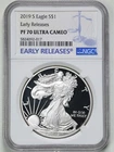 2019-S 1oz Proof Silver American Eagle PF70UCAM NGC 5824092-017 Early Releases