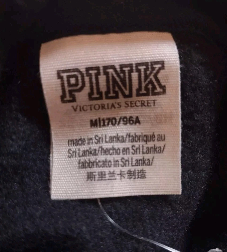 UNDERCOVER Felpa con cappuccio maglione Victoria's Secret ROSA Everyday Lounge perfetta nera M #66 11