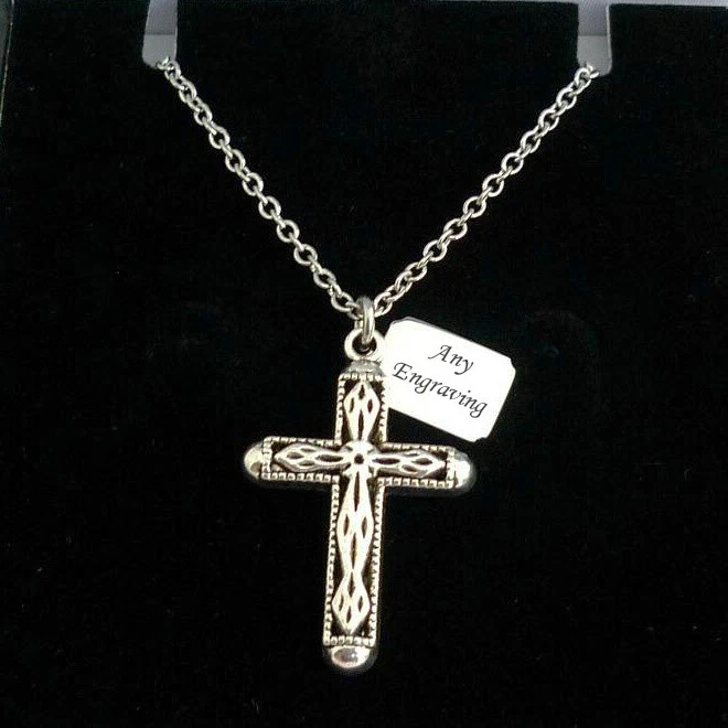 Personalised crucifix shop necklace
