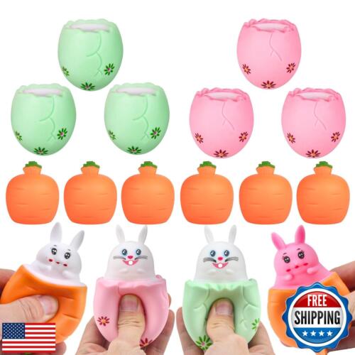 Taikuray 12Pcs Easter Eggs Squishy Bunny, Easter Basket Stuffers, Cute Rabbit