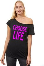 choose life black t fancy dress party retro UK Made & Sizes XS TO 6X