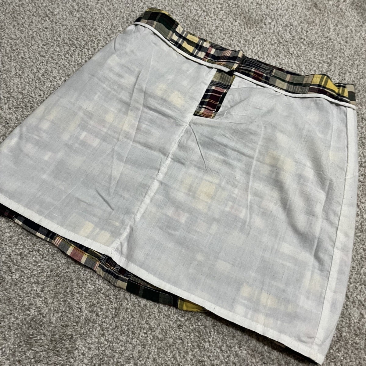 Tailor New York Skirt 12 Madras Plaid Patchwork USA Made Tailor New York Skirt 12 Madras Plaid Patchwork USA Made