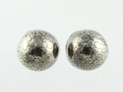 Sterling Silver Light Scale Pattern Half Sphere Stud Earrings 925  Inch