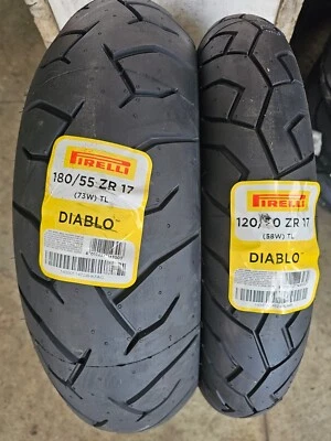 Coppia 120/70 ZR17 58W 180/55 ZR17 73W PIRELLI DIABLO DOT 24/25