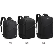 KONO Lightweight Cabin Bag Travel Business Backpack Black 20L/30L/38L
