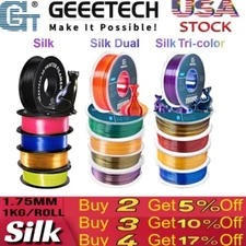 GEEETECH 3D Printer Filament 1KG PLA Silk Dual/Tricolor Silk Gradient Silky PLA
