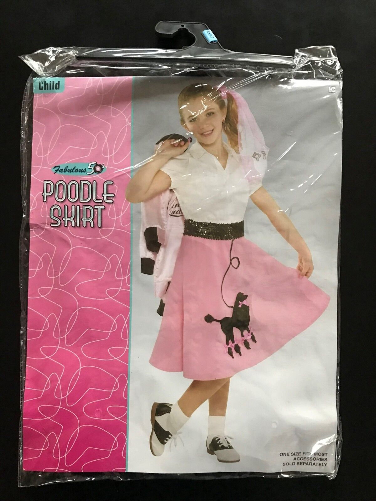 Poodle Skirt Costume &#039;50s Style, Child One Size Elastic waistband expands to 24&#034;