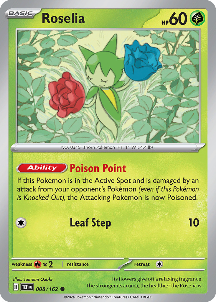 Roselia 8/162 Common | Temporal Forces | Pokemon Card