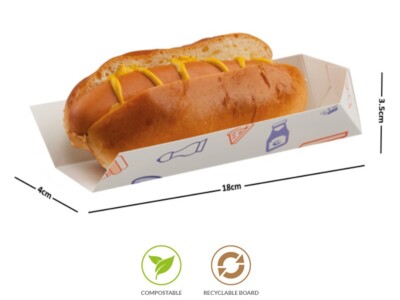 Supa Snax - Einweg Open End Tray Box Sleeves 7'' / Hot Dog Baguettes Maiskolben