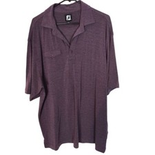 FootJoy Mens XL Purple Short Sleeves Pocket Golf Polo Shirt Pullover Collared