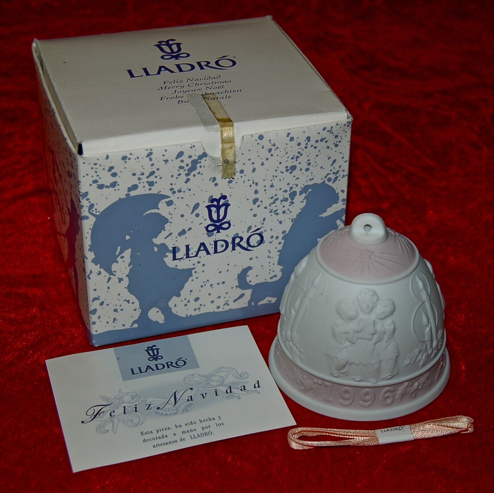 LLADRO Porcelain CHRISTMAS BELL 1996 #6297 New In Original Box Made in Spain