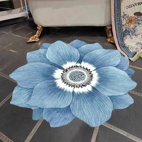 Alfombras lavables antideslizantes antideslizantes de gran área alfombra con forma de flor simple para habitación - Imagen 1 de 43