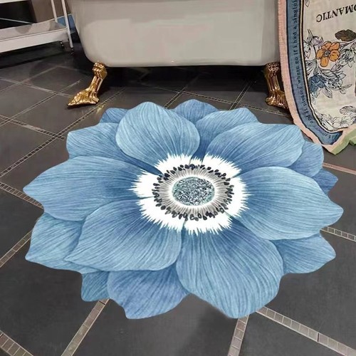 Simple Flower Shape Room Carpet Large Area Nonslip Resistant Rug Washable Rugs - Picture 1 of 43