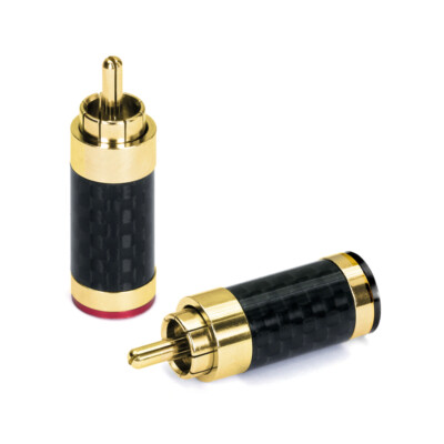 DYNAVOX  Cinchstecker Carbon Hülse 4er-Set vergoldet Lötanschluss  4 Stck.