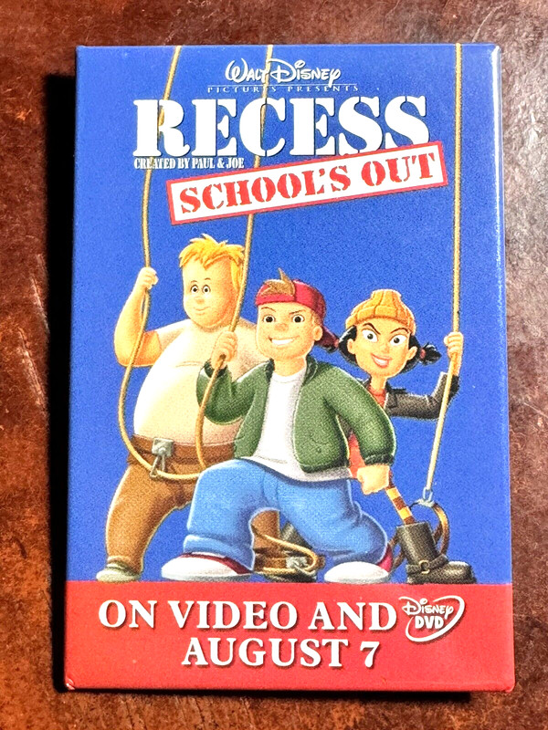 2001 WALT DISNEY RECESS SCHOOL'S OUT Pin Pinback Movie Promotional Button