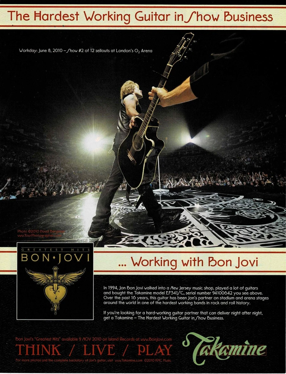 Jon Bon Jovi Takamine Guitars 2010 Print Advertisement eBay