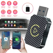 2-in-1 Wired to Wireless CarPlay Adapter & Android Auto Adapter Plug & Play