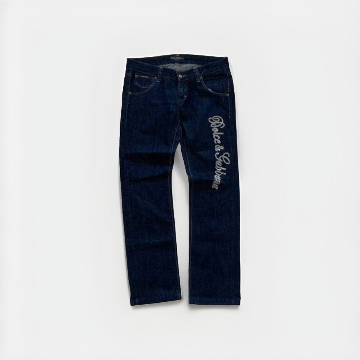 【関税込み】dolce & gabbana Logo jeans Dolce & Gabbana Embroidery Diamond Logo Denim Jeans Women Sz