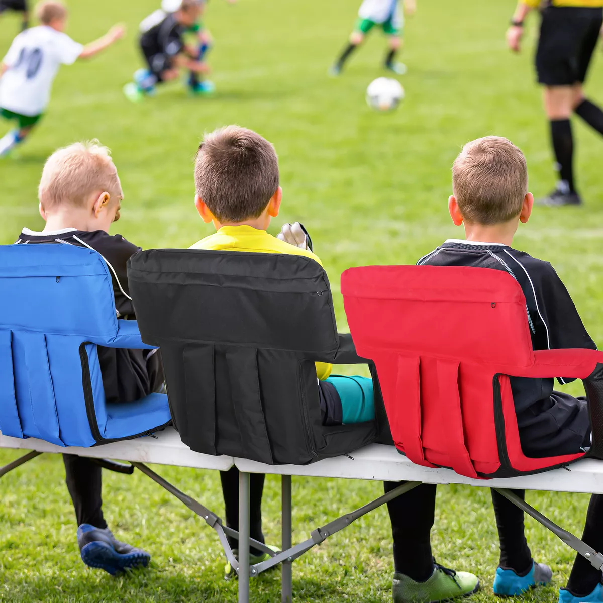 3 Colors Stadium Seat for Bleachers w/Back Cushion Portable Bleacher Chair