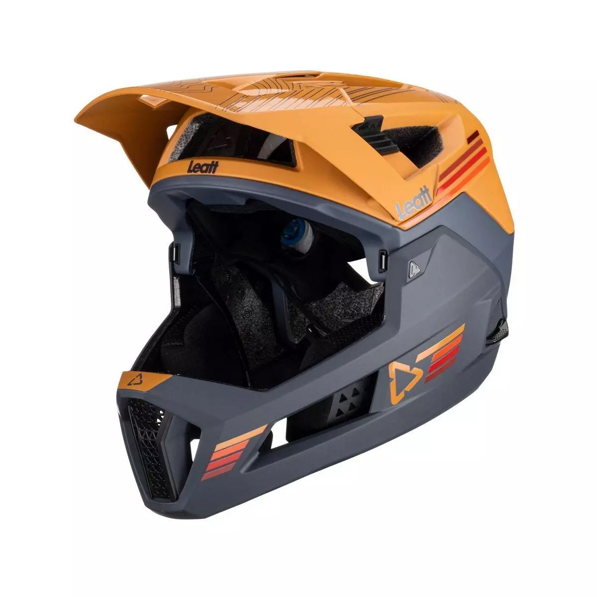 Full-Face Helmet MTB 4.0 Enduro Removable Chinguard Orange/Blue Size  M(55-59cm