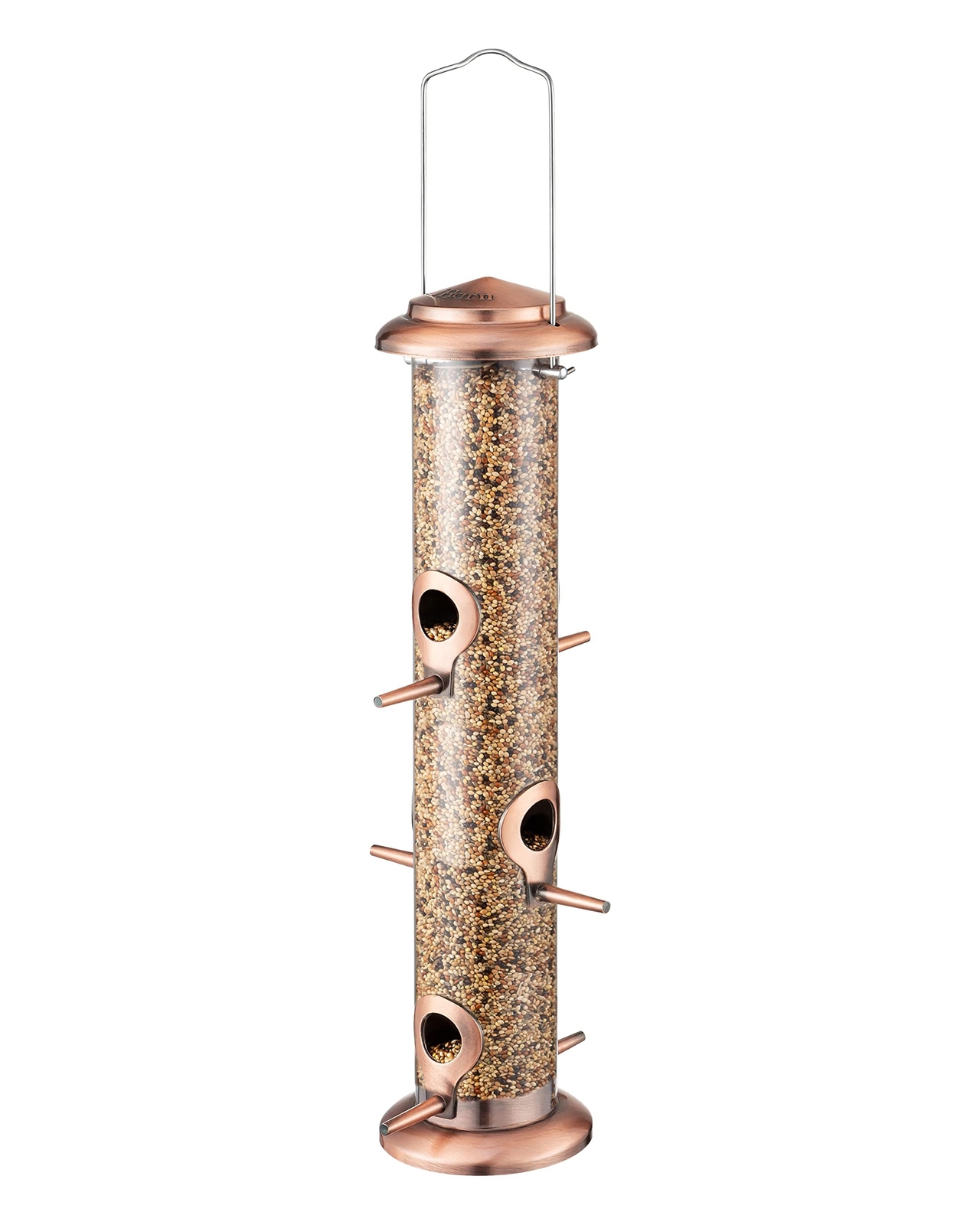 iBorn Metal Bird Feeders Brushed Copper Wild Bird Feeder for Outdoors Hanging...