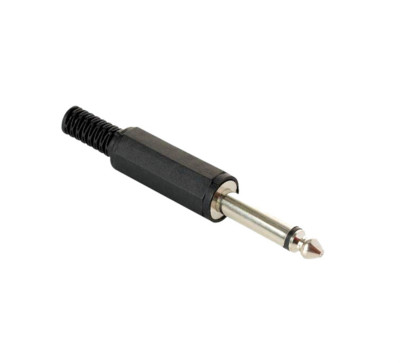 1/4'' Black Mono Audio Phone Plug - Solder Terminals - 527BLK- New!