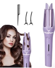 Ceramic Ionic Digital Iron Spiral Hair Curling Wand Auto Rotating Spin Hot Tools