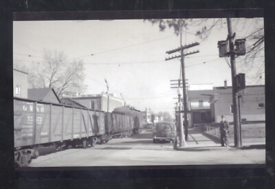 REAL PHOTO FARMINGTON MISSOURI DOWNTOWN RAILROAD TRAIN MO. POSTCARD COPY