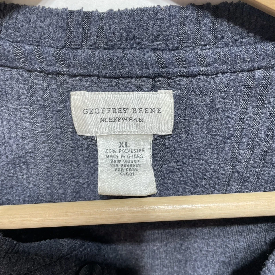 Geoffrey Beene Mens Sleepwear, XL, Grey Long Sleeve Shirt, Soft - Image 2 of 4