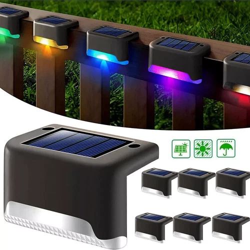 12er LED Solarleuchten Wandlampen Zaunleuchte Gartenleuchte Außen Treppen Lampe