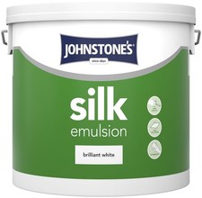 Johnstone's 306759 Silk Emulsion Paint, Brilliant White, 5 L (Pack of 1)