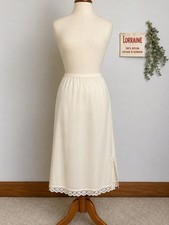Vintage 1970s Lorraine Half Slip Nylon Lace Hem  Split Sz M USA