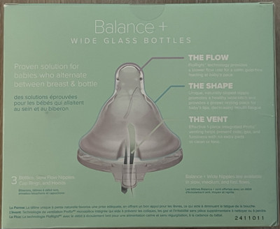 Evenflo Feeding Balance + Wide Neck Glass Bottles - 6oz 3 Pack