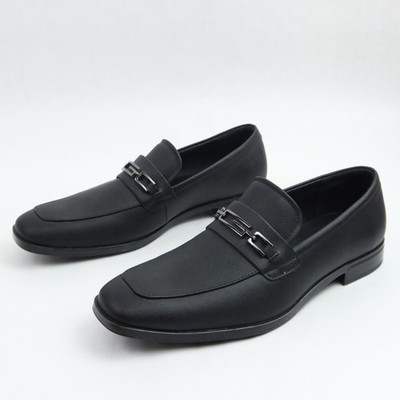 GUESS Horsebit Loafers Mens 7.5 Black Silver Dress Shoes 