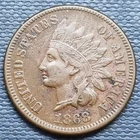 1868 Indian Head Cent 1c XF - AU #97915