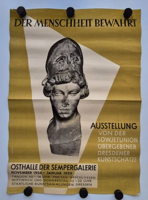 Plakat Dresden Stempel Reichsbahn Dohna Bahnhof 1958 Original DDR A1 - Bild 1 von 4