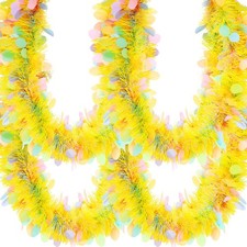 WILLBOND 32.8 Feet x 4 Inches Easter Tinsel Garland with Colorful
