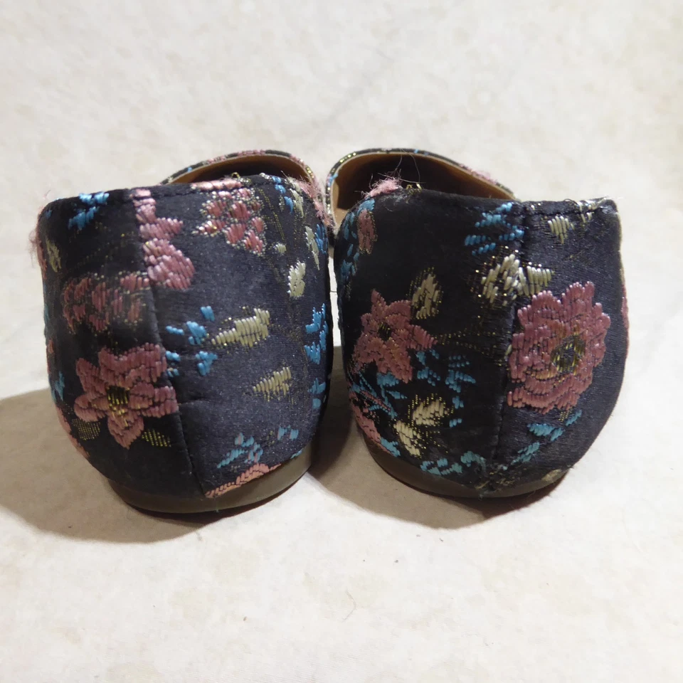 🩰 Report Pointy D'Orsay Flats sz 9 M Multicolor Brockade Flowers; "Spruce" - Image 3 of 4