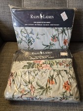 Ralph Lauren Toulouse Claudette QUEEN Flat  Fitted Sheet New Rare Vintage