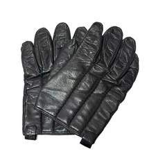 GIORGIOARMANI - Black Leather Women's Gloves