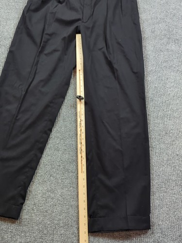 Pantalones Polo Ralph Lauren 35x32 negros plisados chinos elásticos puños mezcla de algodón - Imagen 6 de 11