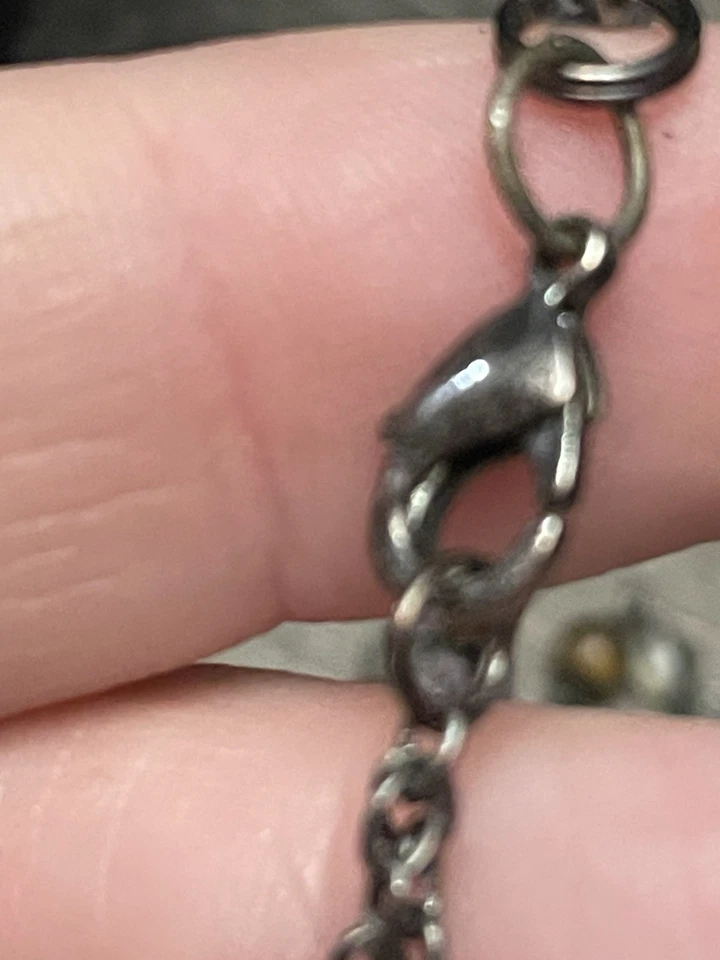 Collar de cadena con cuentas de piedras preciosas múltiples turmalina ágata jaspe aspecto boho esterlina Foto 4 de 4