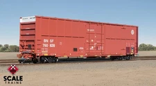 SCALETRAINS HO Trinity 60' 7500 Boxcar BNSF Circle Cross / Conspicuity Stripes